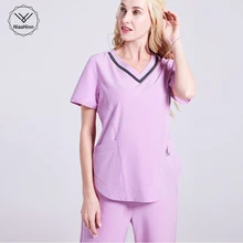 Новейший дизайн эластичность Meidcal наборы скрабов Хирургическая Одежда, больница Доктор Медсестры изоляции Униформа лаборатория Уход Униформа скраб