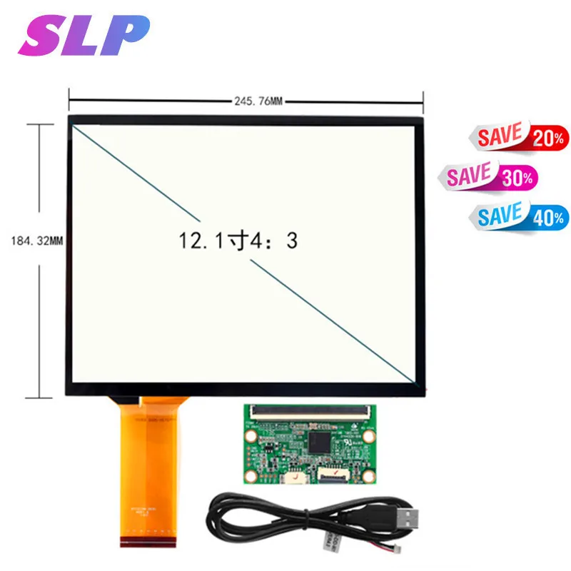 USB Controller 12.1 inch 4:3 Capacitive Touch Screen 260*203mm 10 Point Touch 