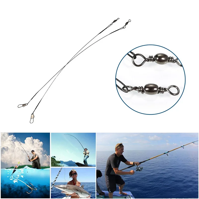 Durable Fishing Lure Fishing Line Steel Wire Leader Swivel Tackle