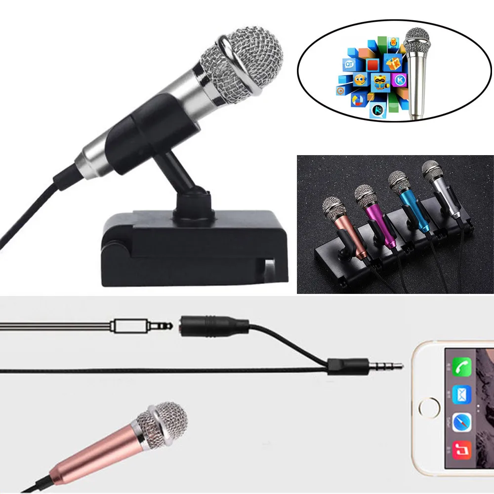 

Mini Karaoke Condenser Microphone Stand Holder For Phone Computer Mini PhoneMic