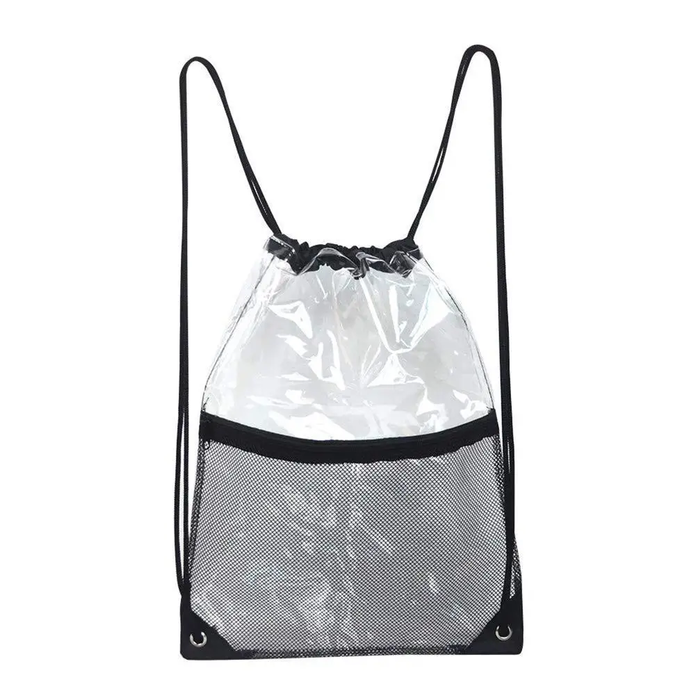 

Clear Drawstring Travel Bag Transparent PVC Stadium Sports Gym Luggage Suit Storage Backpacks Bags For Outdoor Travel Organizer