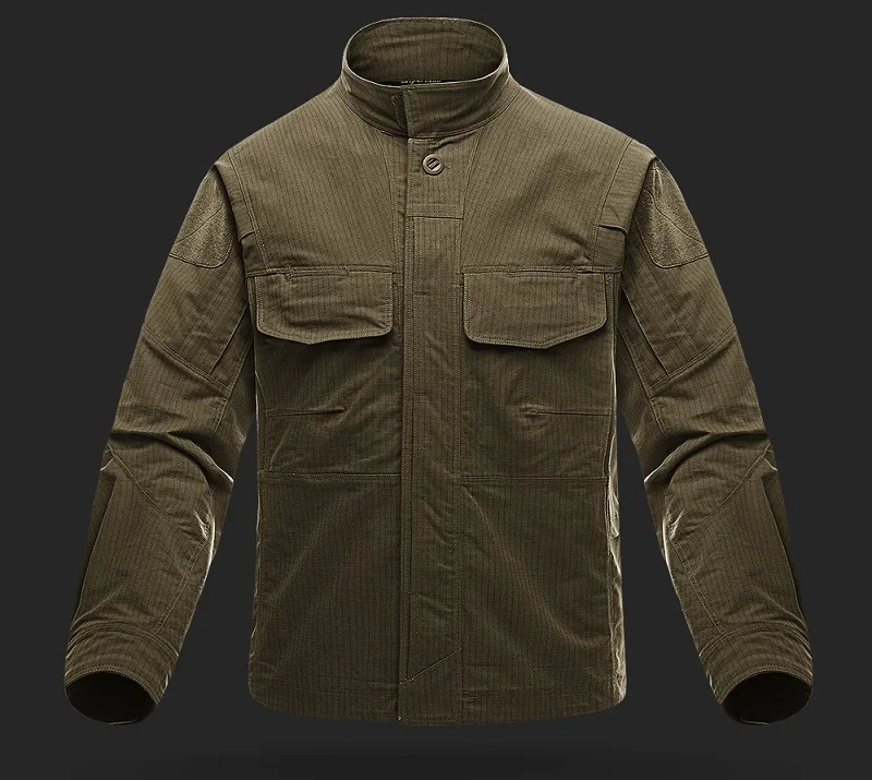 Американский военный стиль, камуфляжная тактическая рубашка для мужчин, DWR, водонепроницаемая, мульти-карманы, армейские солдатские Военные рубашки, с длинным рукавом, карго рубашка - Цвет: Brown