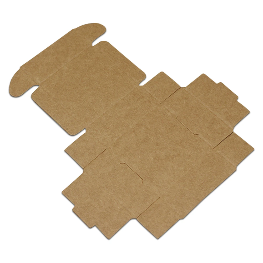 Натуральные коричневые картонные бумажные коробки упаковочные материалы для подарков мыло крафт вечерние маленькие ювелирные изделия серьги Декор обертывание коробка 50 шт