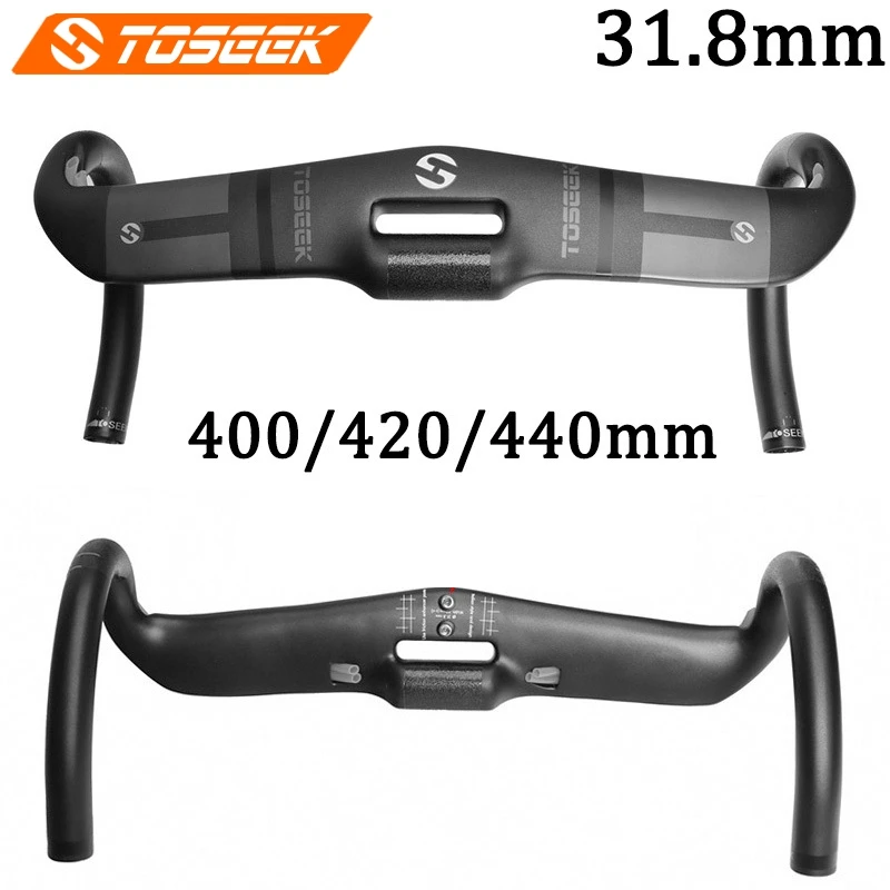 

TOSEEK Super Light Matte UD Carbon Fiber Handlebar Road Bike Bent Handlebar 31.8mm Width 400/420/440mm (C-C)