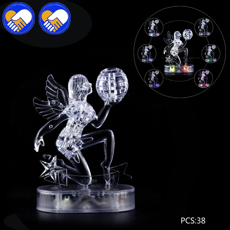 Игрушка мечта 3D Crystal Puzzle мигает светодиодный свет двенадцать созвездий