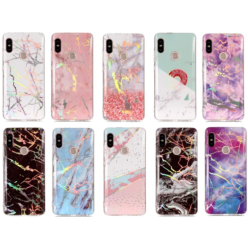 

Luxury Phone Laser Marble Soft TPU Silicone Case Cover Shell Coque Fundas for xiaomi Redmi 4X 5A 5Plus Note 5 Pro