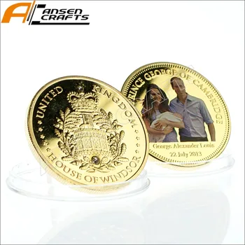 House of Windson Hrh Prince George of Cambridge Birth Gold Coin  Brass  Fr. UK