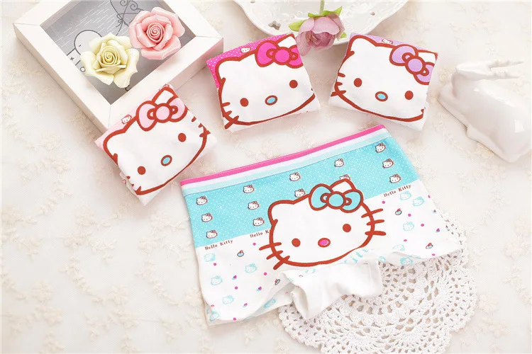 10 шт./лот/партия, новые модные хлопковые трусики с рисунком hello kitty для маленьких девочек, шорты для детей, Короткие трусы, Детские трусы, От 2 до 10 лет - Цвет: hello kitty