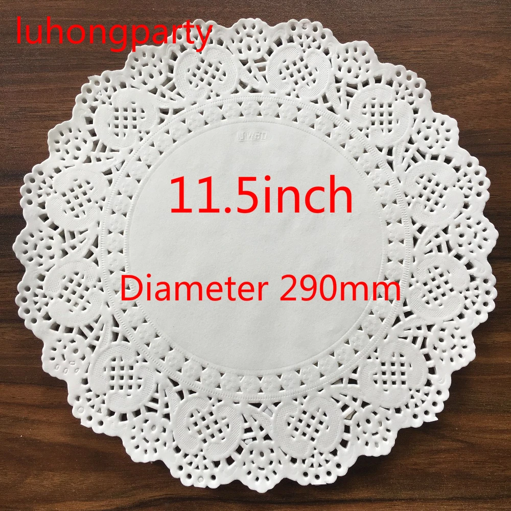 100Pcs 11.5" diameter 29cm Vintage round white Hollowed Lace Paper mat Crafts DIY Scrapbooking