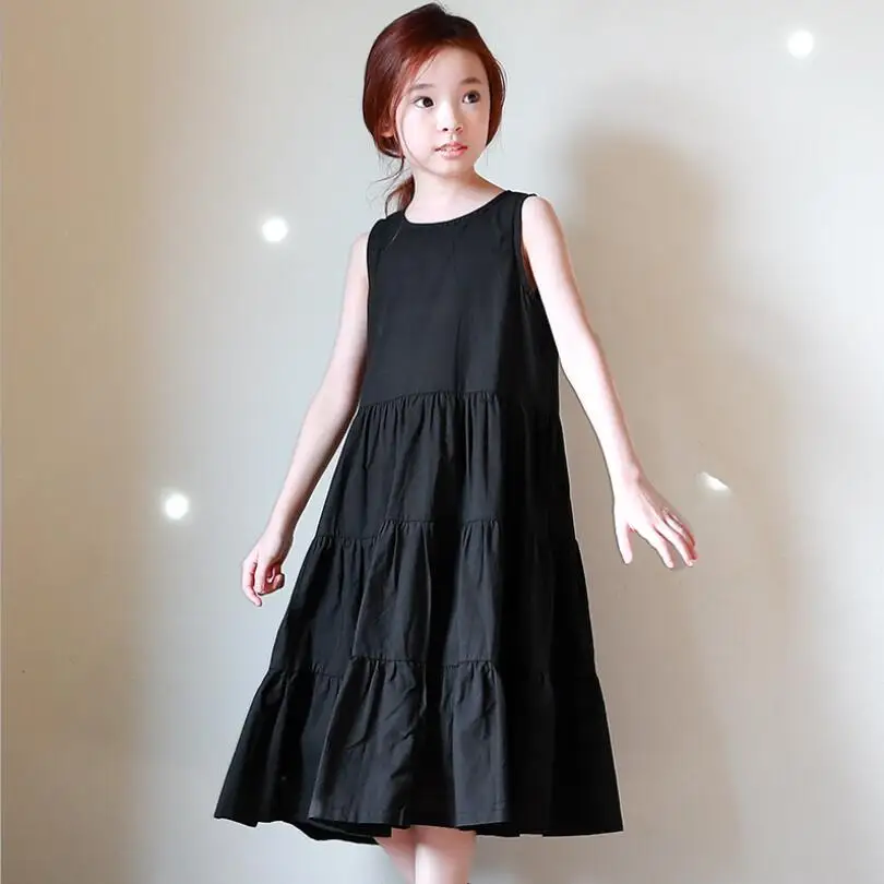 4 14 years 2018 Summer Toddler Teen Girls Princess Dress Cotton Long