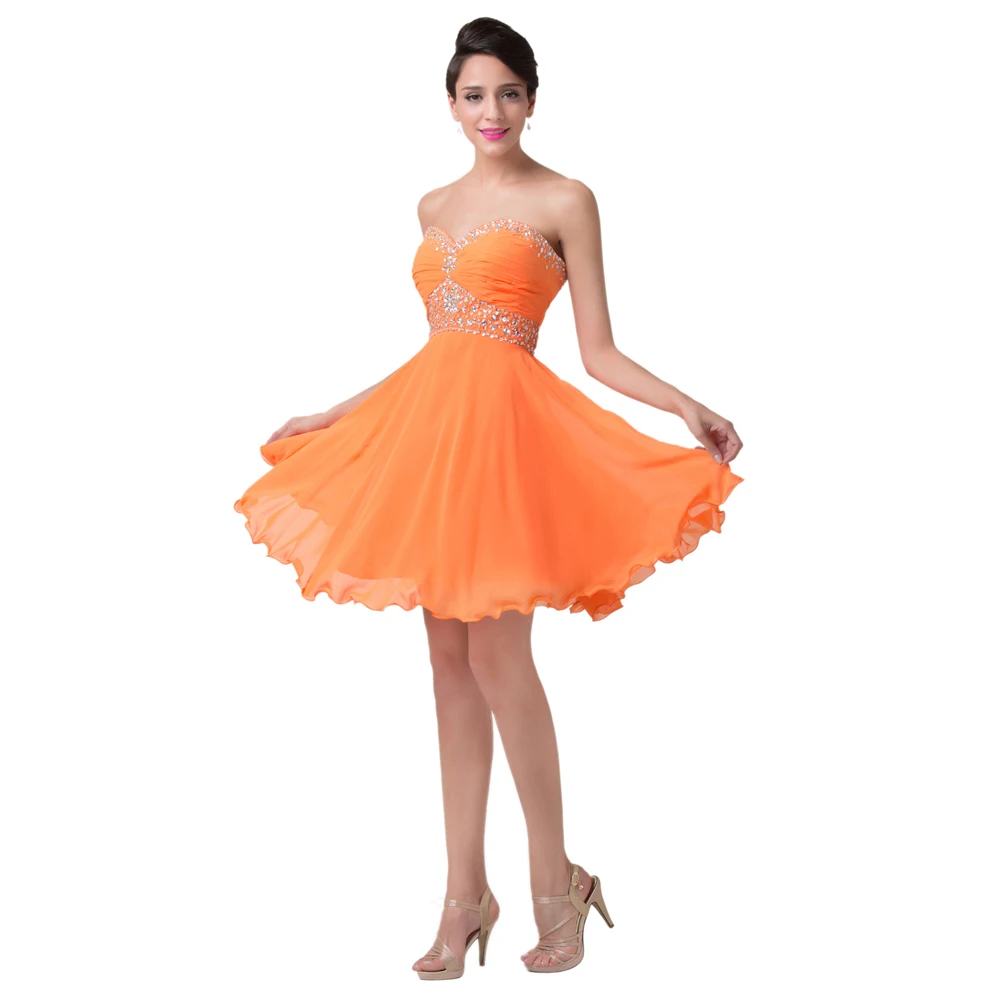 orange grad dress