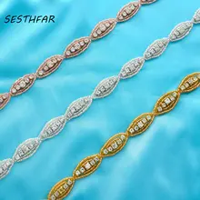 Маленький серебряный Хрустальный пояс невесты Аппликация из бисера аппликация патч гладить на для свадебных платьев F179