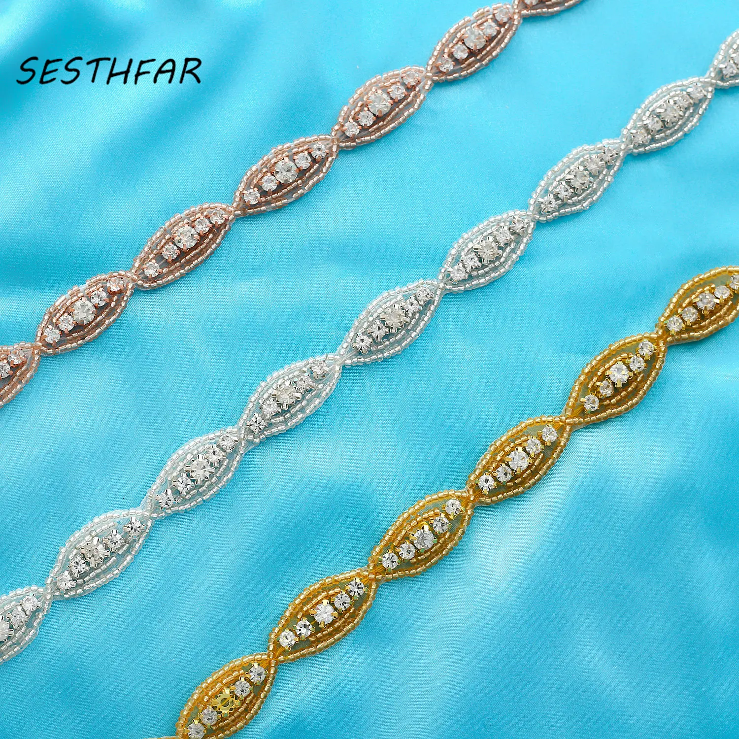 

Small silver crystal Bridal Belt Rhinestone Applique beaded applique patch iron on for wedding dresses F179