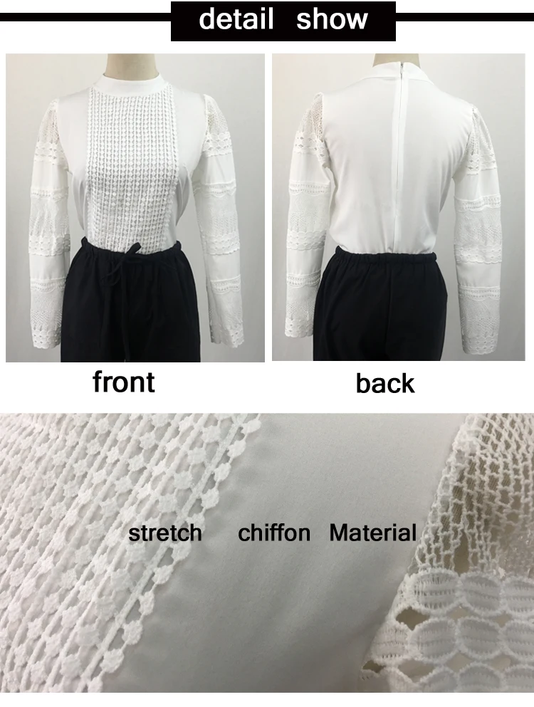 Женские блузки, топы, облегающие, с длинным рукавом, белая рубашка, Женская кружевная блузка, женские блузы, женские, с вырезом, размера плюс, 5XL