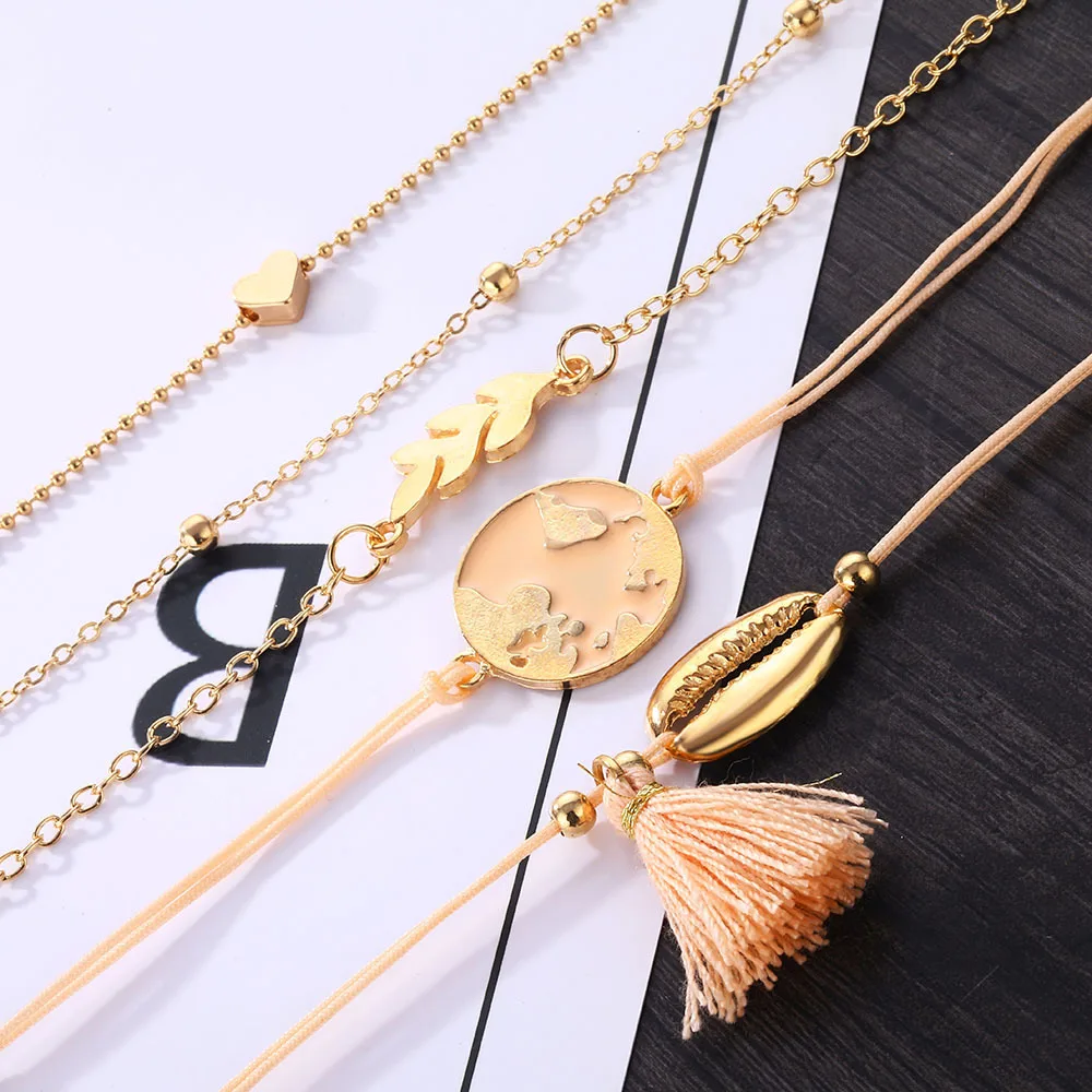 Bohemian-fringed-bracelet-set-
