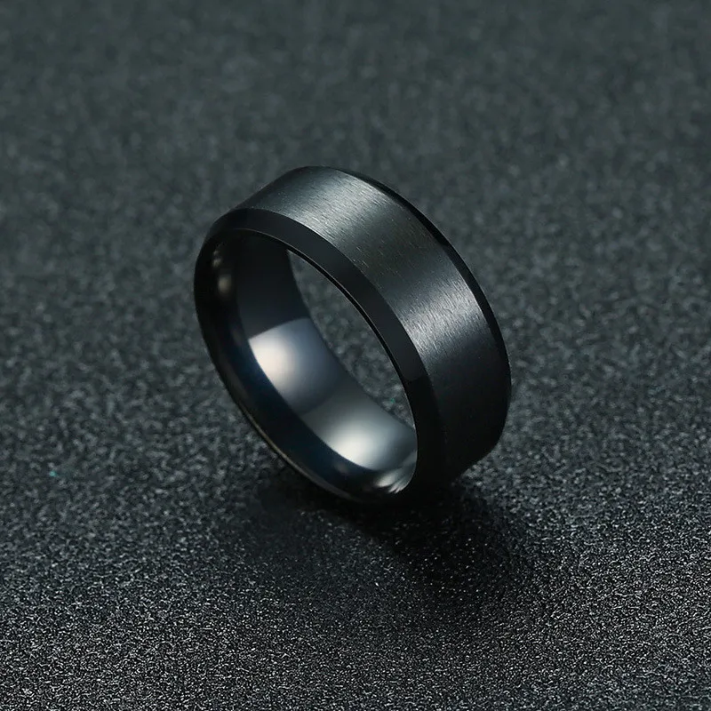 Modyle 2019 New Fashion 8mm Classic Ring For Men 316L Stainless Steel Jewelry Wedding Bands For Women