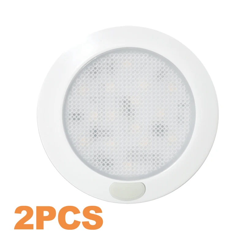 

2X 3inch Bedroom Light Ultra Slim LED Lamp LED Dome Light Motorhome/RV Lamp Roof/Caravan