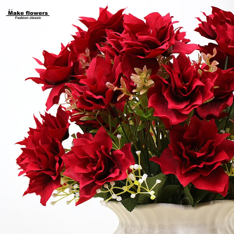 

Klonca Luxury Beautiful Cloth 45cm 10pcs/lot Fake Flower Artificial Flower Narcissus for Home Wedding Party Decoration