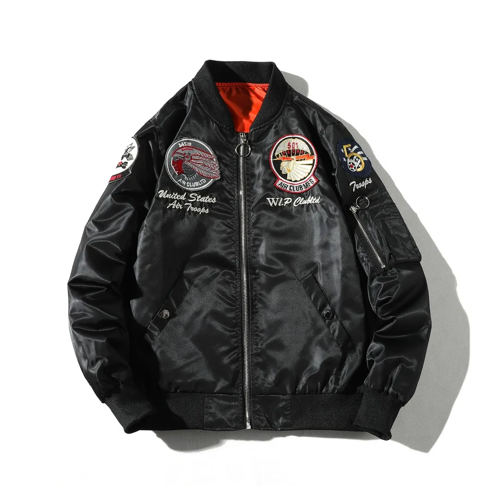 Новая мужская куртка MA1, вышитая верхняя одежда, куртки с нашивками, осенняя тонкая куртка и зимняя теплая мотоциклетная куртка jac