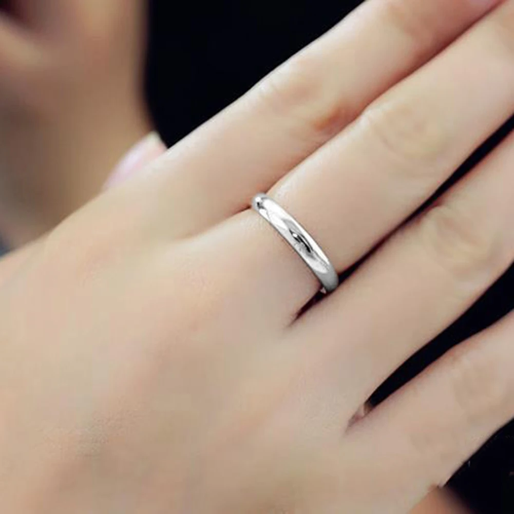 Fashion Women Men Titanium Steel Wedding Band Tail Ring Couple Finger Jewelry