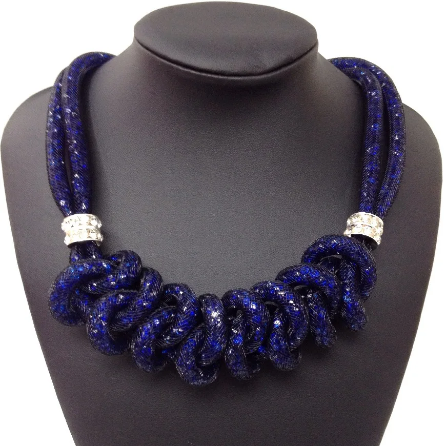 Hot Sale Fashion Necklace Jewelry Mesh Filled Crystal Choker Necklaces