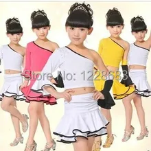 Неравное платье для Латинской сальсы платье латина короткий топ и юбка для бальных танцев комплект