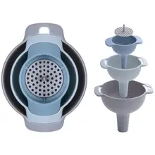 Домашний практичный Многофункциональный Воронка набор фильтров портативные гаджеты жидкий пластик кухня 4 в 1 Масляный фильтр инструмент многоразовый