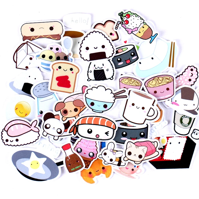 36pcs Self made Sushi Rice Food Coffee Bread Scrapbooking
