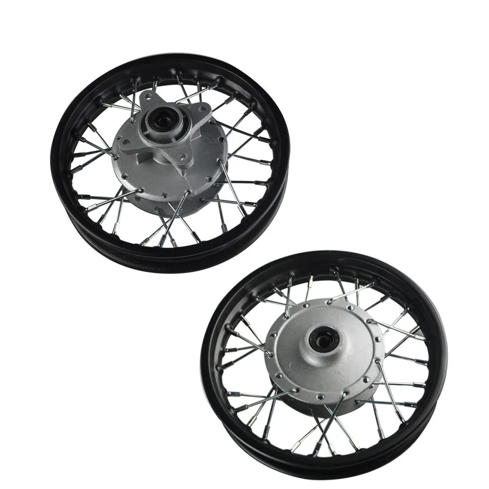 Black Front& Rear Alum wheels rims 10" 10 inch For CRF50 XR50 Pit Bike Stock Drum D10