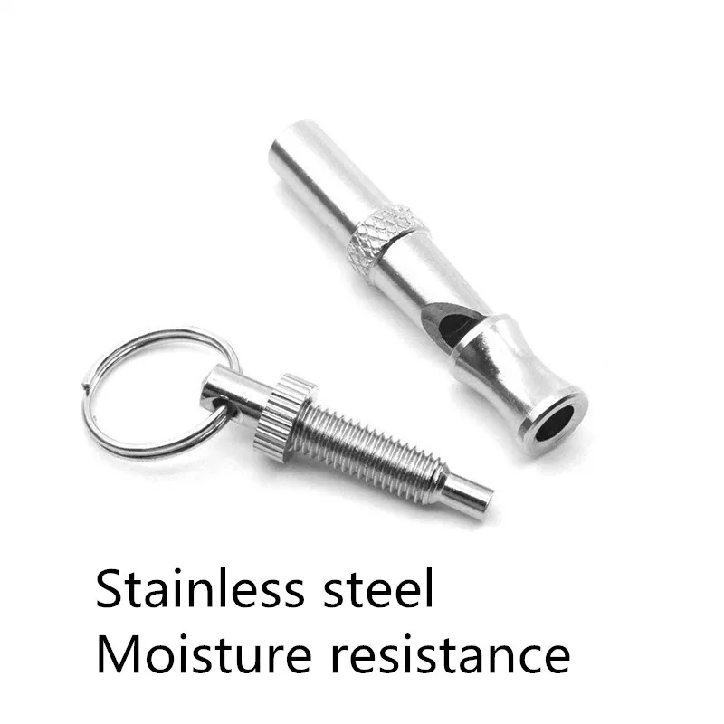 Pet Puppy Dog Whistle Stainless Steel Ultrasonic Flute Sound Repeller Keychain Cat Dog Training Feeding Tool Equipment For Dogs