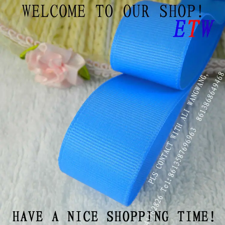Free shipping 3/8''(9mm) Quality Solid Sky Blue Ribbon Polyester