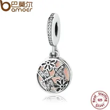 Criaturas Aladas y Florales PRIMAVERA COLGANTE de Plata de Ley 925 Encantos Pulsera Apta DIY Accesorios PAS292