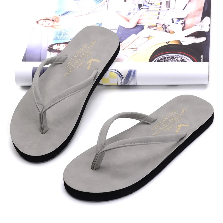 mens gray flip flops