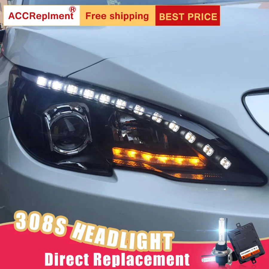 2 шт. светодиодный фары для Peugeot 408 308S 2014 2018 Автомобильные ангельские глазки