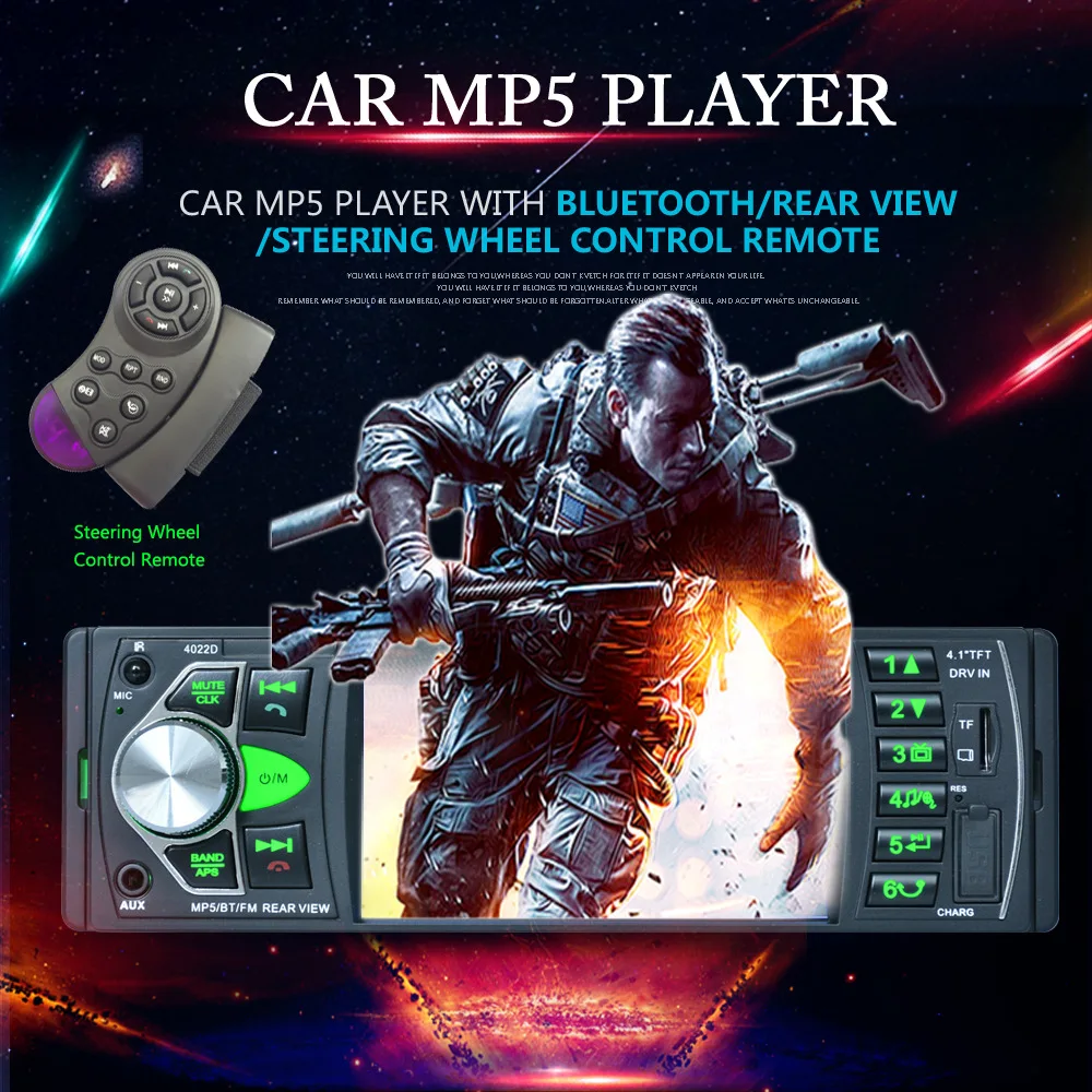 

Auto 4.1 Inch OLED Color Screen Bluetooth MP3 Card Player Car MP5 Player Radio Player U Disk Support Backing Image Display
