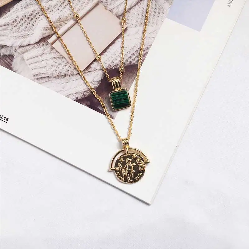 WTLTC винтажное ожерелье с кулонами в виде монет для женщин Изящные цепочки Многослойные Чокеры Женские Подвески ожерелье богемное украшение - Окраска металла: 6