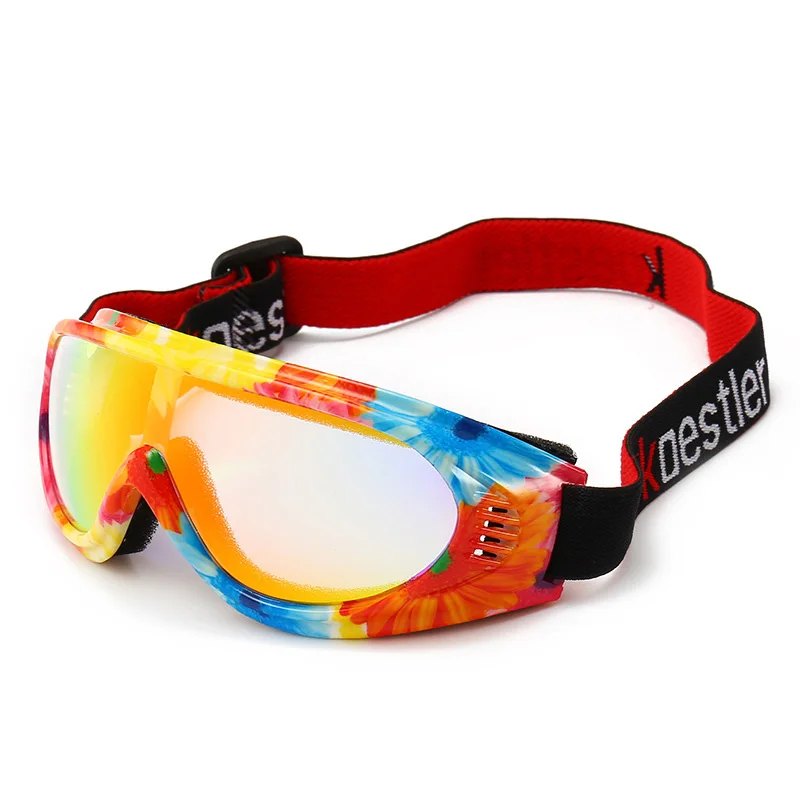 Красивые Детские лыжные очки для девочек и мальчиков, защитные очки для катания на лыжах, походные очки для верховой езды, 10 цветов, ветрозащитные детские очки для сноуборда