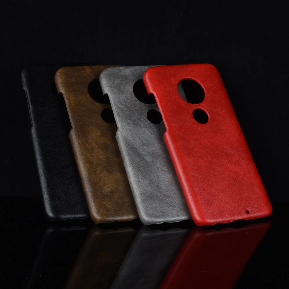 Ультратонкие Чехлы для Motorola Moto G7 чехол из искусственной кожи с узором Личи и PC Book