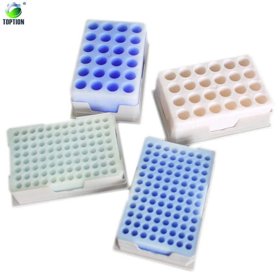 Toption Pcr Cooler Tube Rack Cooling Racks 96 Well 24 Holes For 0.2ml 0