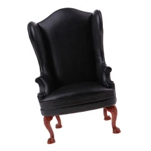 Миниатюрный черный одиночный диван крыло стул мебель для 1/6 фигурка куклы