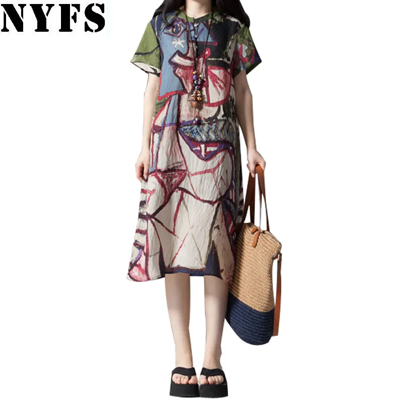 2018 New Summer dress Fashion Loose Comfortable plus size