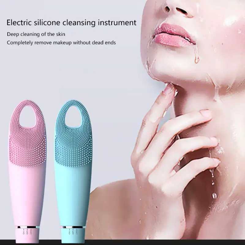 Электрическая силиконовая Очищающая щетка для лица, звуковой вибрационный массаж, перезаряжаемое USB очищающее средство для лица, умная ультра звуковая Глубокая чистка