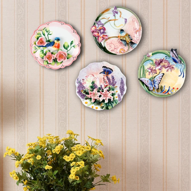 Art ceramic decorative plate Three dimensional wall hanging plate