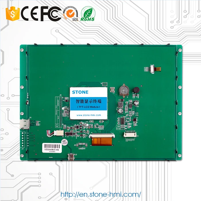 LCD Touch Panel 10 inch with Driver + Controller + RS232 USB UART Port Support Any MCU