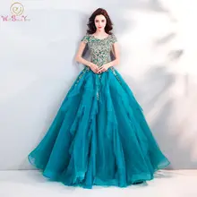 Walk Beside You Turquoise Blue Evening Dresses Cap Sleeves Pearl Ball Gown Tulle Long Women 2019 Prom Gown Formal Party Vestidos цена Walk Beside You Turquoise Blue Evening Dresses Cap Sleeves Pearl Ball Gown Tulle Long Women 2019 Prom Gown Formal Party Vestidos цены онлайн