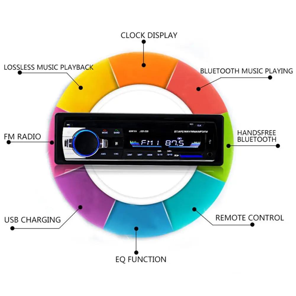 1 шт. Bluetooth fm-передатчик Автомобильный mp3 плеер аудио стерео 4X60 Вт Автомагнитола 12 В в-тире 1 Din fm Aux вход приемник Авторадио