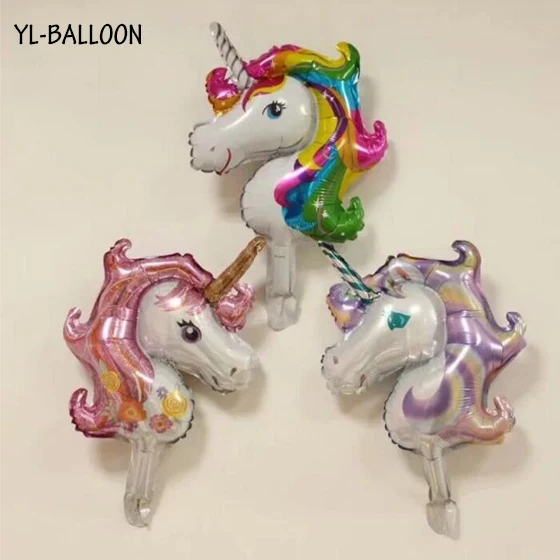 50 шт./лот 30*40 см анаграмма мини rainbow Unicorn Фольга Шарики День рождения Аксессуары