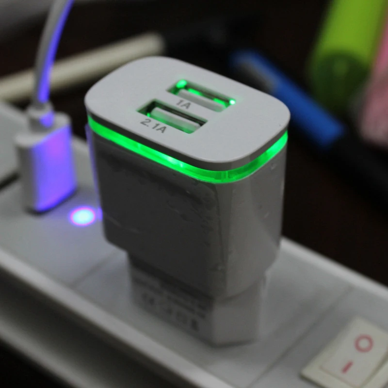 Сдвоенный USB зарядное устройство US/EU 5 V 2.1A 1A дорожный настенный адаптер для мобильного телефона микро-зарядка данных для iPhone Xiaomi huawei samsung LG