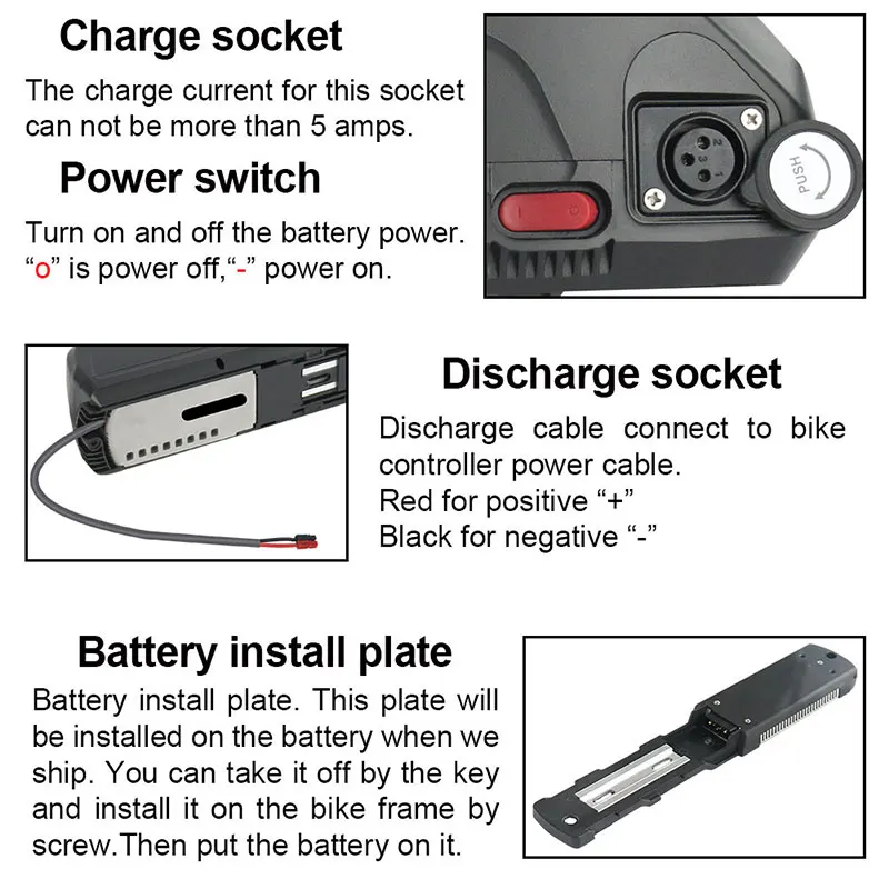 Sale Downtube Hailong Electric Bike Battery 52V 48V 17.5Ah 16Ah 14.5Ah with Sanyo Samsung LG Cells for Front Hub/Mid Drive Motor Kits 1