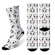 Женские забавные носки черные белые хлопковые носки женские цветные Милые Носки с рисунком счастливого каваи носки с расцветкой «панда» для носки meias 6S-ZWL11